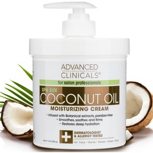 Advanced Clinicals Coconut Oil Body Cream. Moisturizing Lotion Targets Dry Skin for Face and Body. 16 Oz - 1 of 4