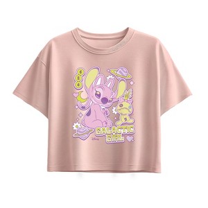 Girls' Disney  Short Sleeve Boxy Graphic T-Shirt - Light Pink - X-Large - 1 of 1