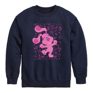 Boys' - Blue's Clues & You! - Magenta Excited Graphic Long Sleeve Fleece Sweatshirt - 1 of 4
