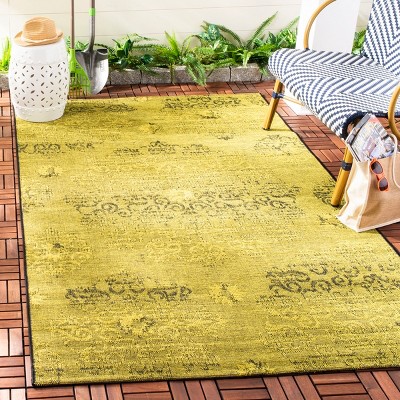 Palazzo Chic Black & Green Flat Woven Synthetic Area Rug - 4' x 6'