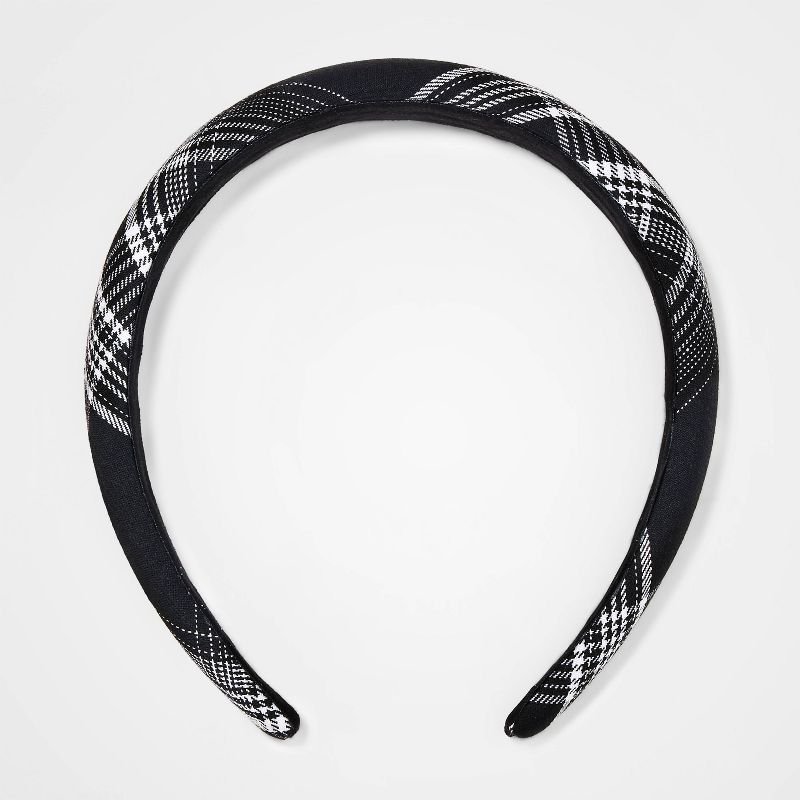 Girls&#39; Plaid Puff Headband - art class&#8482; Black, 3 of 5