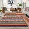 Vintage Geometric Patchwork Area Rugs for Living Room Machine Washable Carpet - 3 of 4