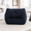 Gulches Dark Blue Teddy High-Density Memory Foam Bean Bag Sofa Chair with Armrests 37x35x31 Inch Lazy Comfy Reading Chair for Adults Kids - 4 of 4