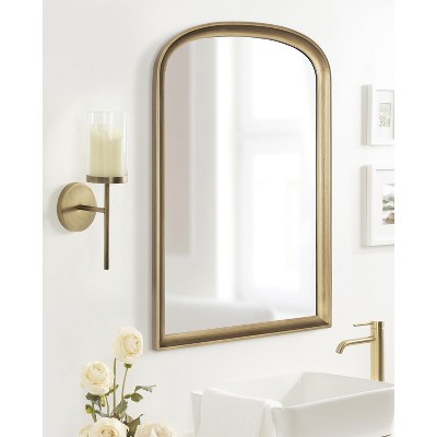 Antique Brass Metal Wall Sconce with Glass Cylinder