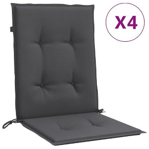 vidaXL Lowback Chair Cushions Seat Pads 4 Pcs Melange Anthracite - Polyester Fabric, Foam Fiber Filling, Indoor/Outdoor Use, 39.4"x19.7"x1.6" - 1 of 4