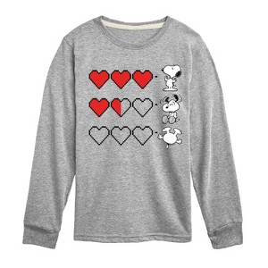 Boys' - Peanuts - Snoopy Game Hearts Long Sleeve Graphic T-Shirt - 1 of 4