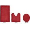 Edge Bath Rug 100% Premium Cotton Ultra-Soft Water Absorbent Tufted Solid Reversible 3 Piece Bathroom Rug Set for Machine Washable Bathmat - 2 of 4