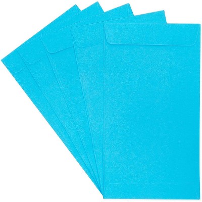 Okuna Outpost 100-Pack Blue Budgeting Kraft Paper Money Saving Envelopes Self Seal for Cash, 3.5 x 6.5 In