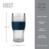 Host FREEZE Beer Glasses, Frozen Beer Mugs, Freezable Pint Glass Set, Insulated Beer Glass, Double Walled Glasses, 16oz, Set of 2, Varsity Blue - 3 of 4