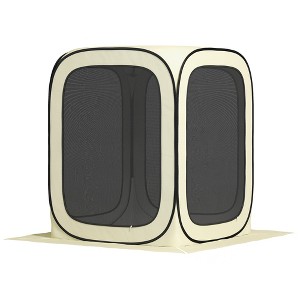 Aghana Digitals Beige Pop Up Screen Tent, 6x6ft UPF50+ Portable Camping Gazebo with 7mm Steel - 1 of 4