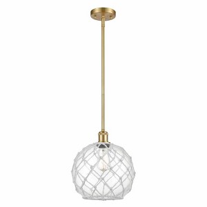 Farmhouse Rope - 1 Light Stem Hung Mini Pendant In Industrial Style-13 Inches Tall and 10 Inches Wide - 1 of 1