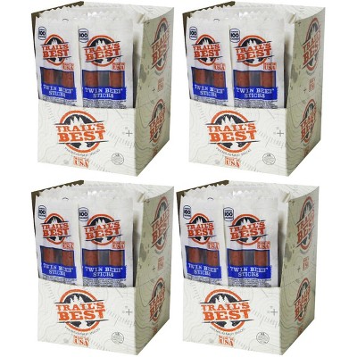 Trail's Best 1oz Twin Beef Sticks 20-ct Boxes - 4 Boxes
