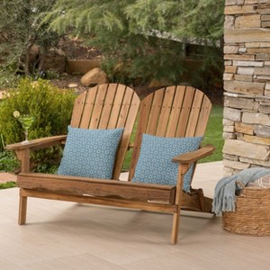 Christopher Knight Home Malibu Outdoor Acacia Wood Folding Adirondack Loveseat - 1 of 4