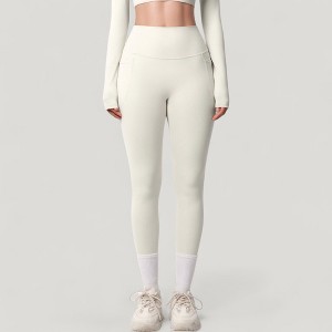 Anna-Kaci Active Women's High Waist Full Length Leggings with Side Pockets and Wide Waistband - 1 of 4