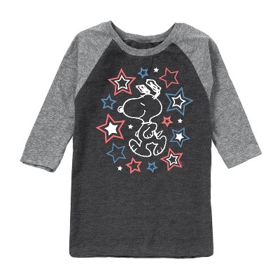 Boys' - Peanuts - Snoopy Stars Raglan Graphic T-Shirt