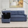 HYLEORY Convertible L Shaped Couch with Pull Out Bed, Sleeper Sofa with Reversible Chaise for Living Room, Apartment, Bedroom, Office - 3 of 4