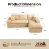 XIZZI No Assembly Sectional Sofa Set w/ Chaise - Plush/Corduroy Fabric, High-Resilience Foam, Beige/Black/Gray - Ships Compressed & Ready to Use - 3 of 4