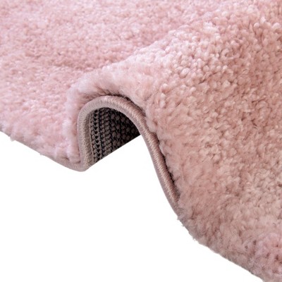 Chic Pink 5' x 7' Rectangular Easy-Care Synthetic Area Rug