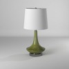 Table Lamp Green Finish with White Hardback Fabric Shade - StyleCraft: Mid-Century Modern, UL Listed, E26 Socket - 3 of 4
