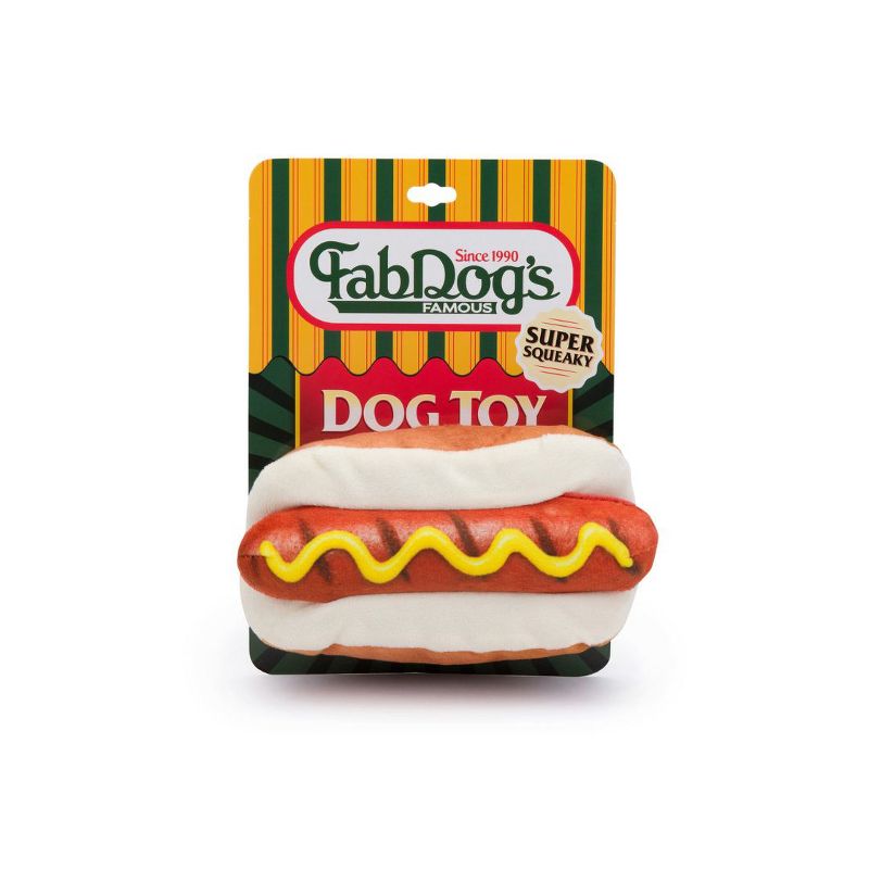 fabdog Foodie Plush Squeak Food-Themed Dog Toys - Hot Dog, 1 of 3
