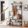 Garvee Hall Tree with Bench and Shoe Storage Parent-Child Coat Rack Shoe Bench Industrial Coat Tree Shoe Rack, Storage Cubbies, Hooks,Top Shelf - 2 of 4