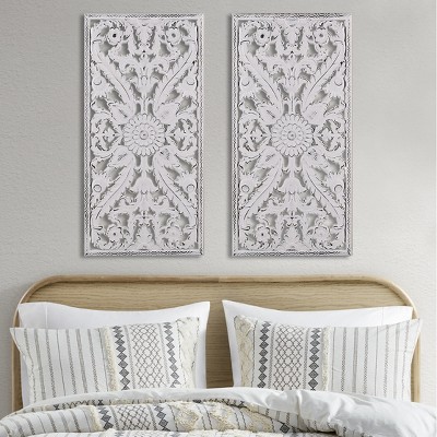 MAYEERTY Carved Wood 2-piece Interior Wall Decoration