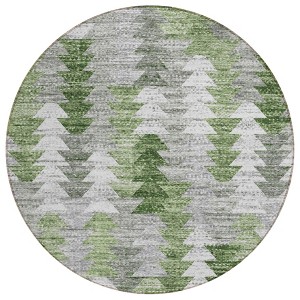 Green And Fern Green Geometric Washable Indoor Outdoor Area Rug - 1 of 4