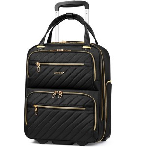 LUGGEX Underseat Carry On Luggage with Wheels , Soft Sided , Black 16 Inch - 1 of 4