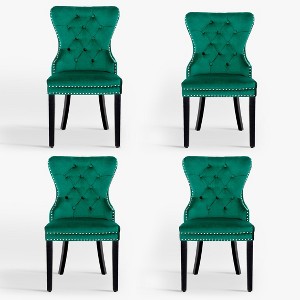 WestinTrends  Velvet Upholstered Tufted Dining Chairs (Set of 4) - 1 of 4