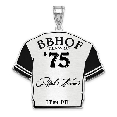 Black Bow Jewelry Sterling Silver Ralph Kiner Signature Enamel Jersey Pendant