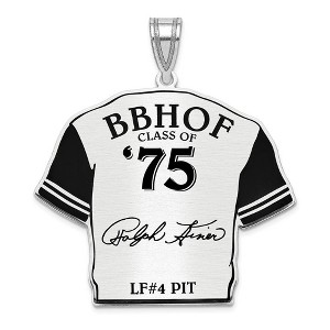 Black Bow Jewelry Sterling Silver Ralph Kiner Signature Enamel Jersey Pendant - 1 of 4