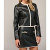 Women's Contrast Faux Leather Jacket - Fate - 3 of 4