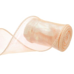 Unique Bargains Gift Wrapping Wide Sheer Wired Pastel Shimmer Iridescent Chiffon Ribbons 1 Pc - 1 of 4