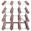 vidaXL Brown Wine Rack - Solid Pine Wood and Galvanized Steel - 12-Bottle Storage - Rustic Home Decor - Living Room, Kitchen, Dining Room Accessory - 4 of 4