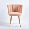 Set of 2 Modern Dining Chair with Iron Tube Wood Color Legs for Dining Room, Living Room - 4 of 4
