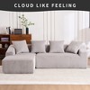 SKRAN 101"  L Shaped Modular Sofa,Combining chaise longue with 3-seater ＆ pillows ,No Installation,Corduroy for Living Room Apartment - 2 of 4