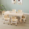 Height Adjustable Toddler Table and Chair Set for 4, Graffiti Desktop, Non-Slip Design, for Home Daycare Preschool for Ages 2-8 Natural 5 pcs - 2 of 4