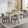 FONTOI 2PCS Counter Height Bar Stool with Copper Nails, Accent Chair with Curved Backrest, Gray, 20.3"*33.1"*23.23" - 2 of 4