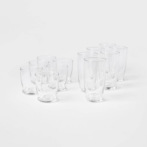 Vintage Drinking Glasses . Set of Glass Highball Tumblers . Fancy