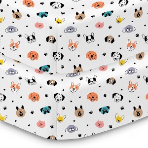 BreathableBaby Cotton Percale Fitted Sheet, For 52" x 28" Crib & Toddler Bed Mattress - 1 of 4