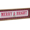 Merry and Bright Sign – 19.75"L x 5.75"H MDF Metal Red White Holiday Wall Decor – By Melrose - 2 of 3