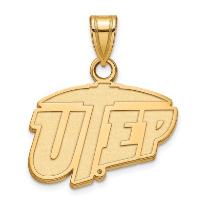 Black Bow Jewelry 14k Yellow Gold Texas at El Paso Miners NCAA Small Pendant
