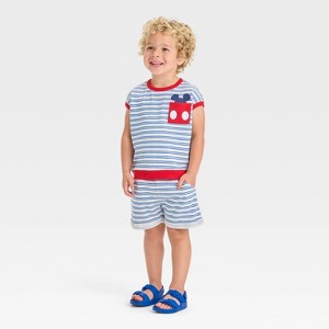 Toddler Boys' 2pc Disney Mickey Mouse Tank and Shorts Set - Red/Blue - 1 of 4