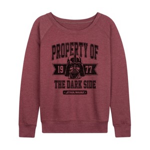 Women's - Star Wars - Property Of The Dark Side Lightweight French Terry Wide Neck Long Sleeve Shirt - 1 of 4