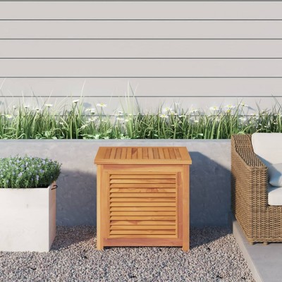 vidaXL Patio Storage Box with Bag 23.6"x19.7"x22.8" Solid Wood Teak
