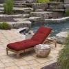 ARDEN Outdoor Plush Modern Tufted Chaise Cushion, 76 x 22, Water Repellent, Fade Resistant, Tufted Cushion for Chaise Lounger 76 x 22, Ruby Red Leala - 2 of 4