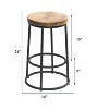 The Urban Port 24" Mango Wood Counter Height Barstool with Iron Base Brown/Black - 4 of 4