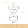Bekrvio 19.7" Round Glass Gold Side Table with Gold-Plated Metal Ring-Shaped Frame for Living Room - 2 of 4