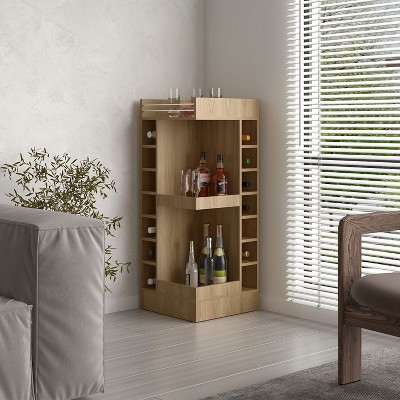 NicBex Buffet Cabinet with Storage 46" T 3-tier Corner Bar Cabinet Sideboard Cabinet with Bottle Cubbies for Living Room