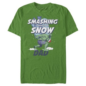 Men's Marvel Hulk Dad Smashing Snow T-Shirt - 1 of 4